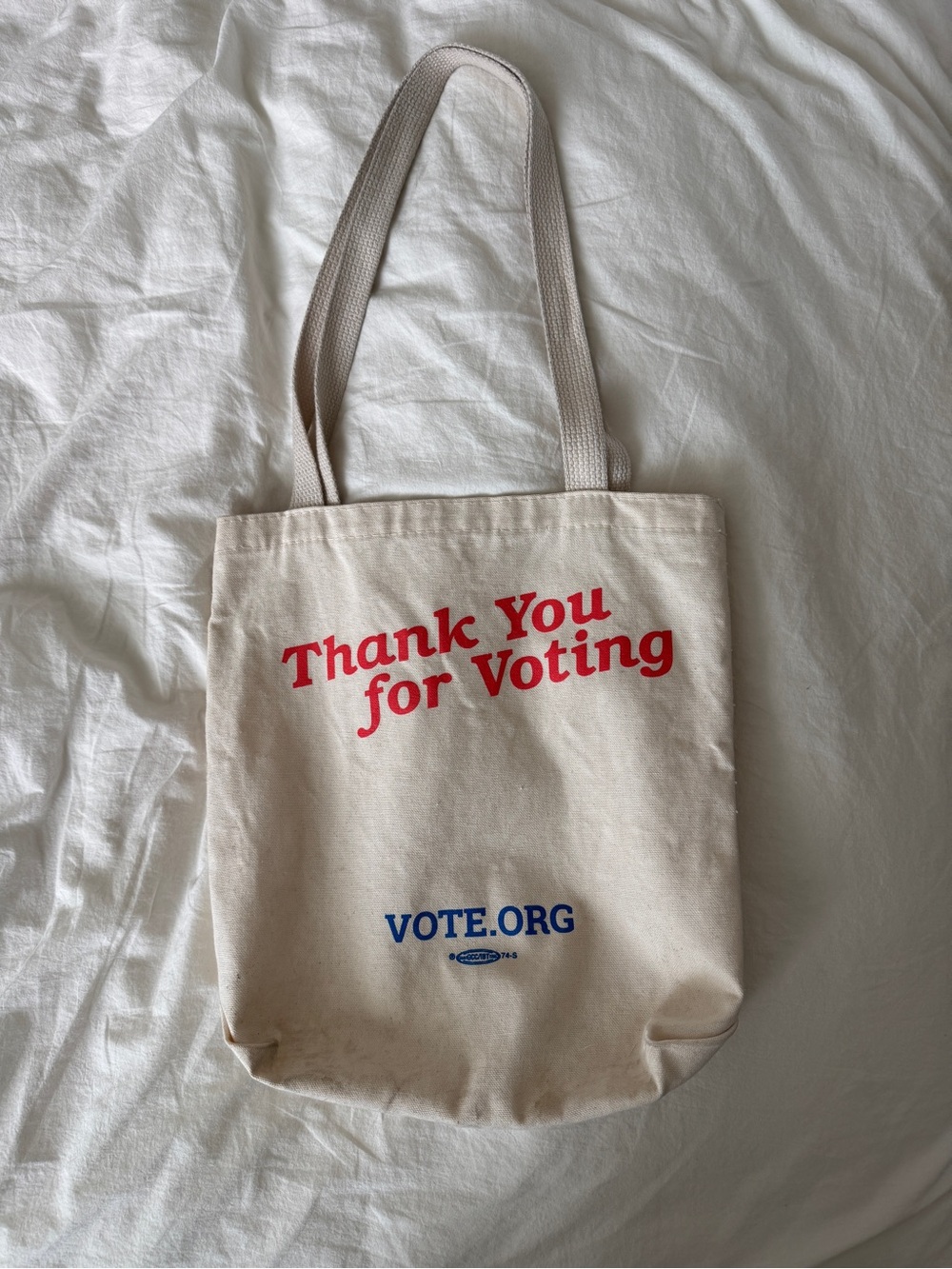 Thank You for Voting Canvas Tote - Red & Blue Text